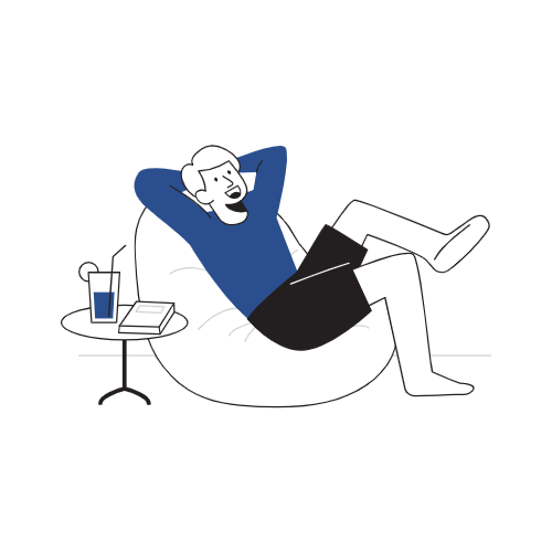 Guy Sitting on Bean Bag on Boys Pg